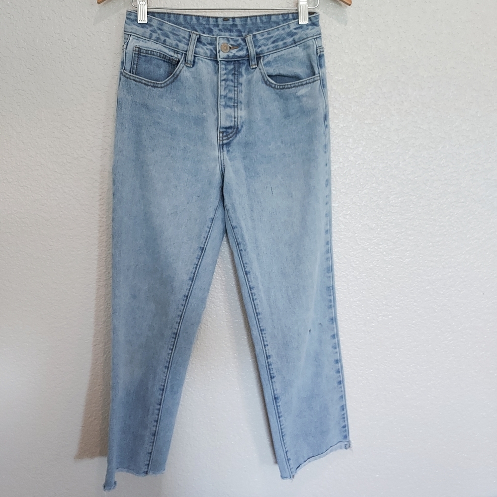 John Galt Light Wash Blue Jeans Straight Leg Size M